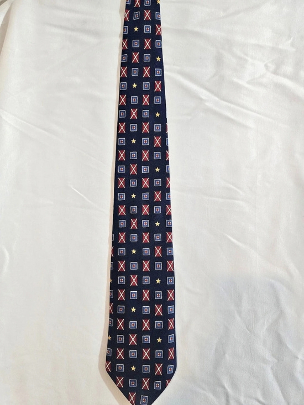 Tommy Hilfiger Men's Geometric Tie Blue & Red